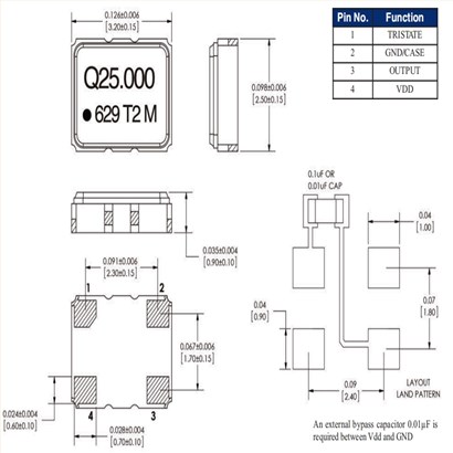 QT723LD9M-45.000MHz\6G放大器晶振\Q-Tech石英晶体振荡器