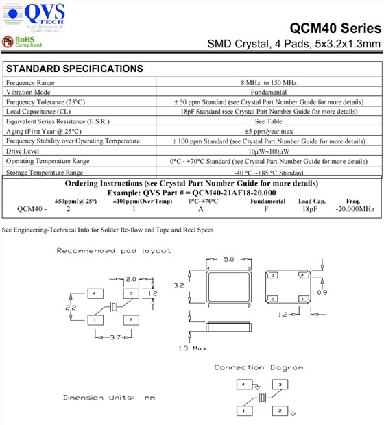 QCM40规格 QCM40规格