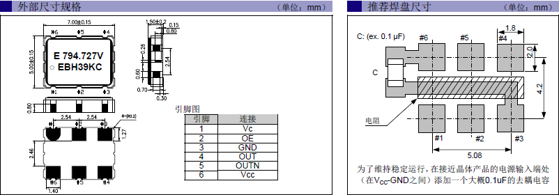 7050晶振,有源晶振,VG7050EBN晶振