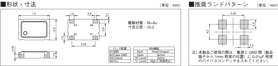 7050贴片晶振,KC7050AC3晶振,金属面晶振