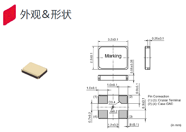 XRCJH13M000F1QA0P0 晶振,3225晶振,SMD晶振