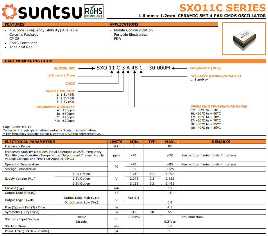 SXO11C 1612 OSC