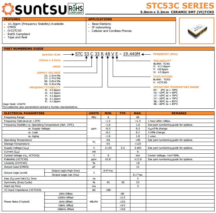 STC53C 5032 TCXO VCTCXO