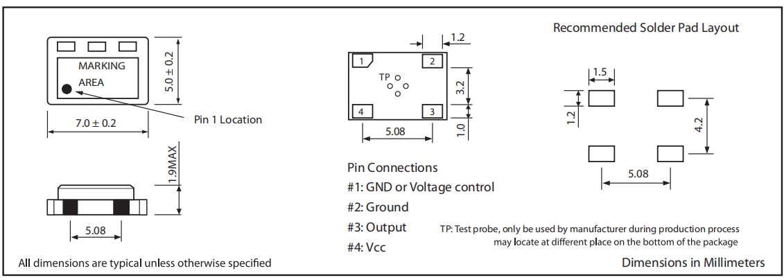 米利伦TCXO振荡器,404系列四脚贴片晶振,低功耗晶振
