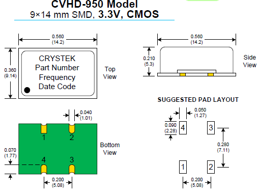 CVHD-950 9-14mm VCXO