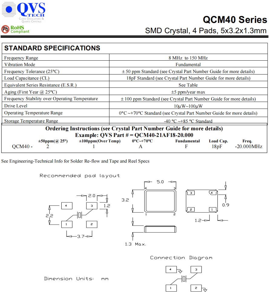 QCM40规格